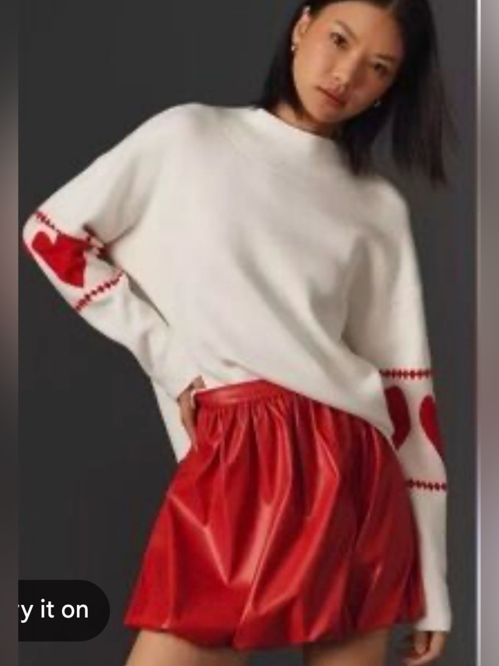Maeve cowl neck heart sweater